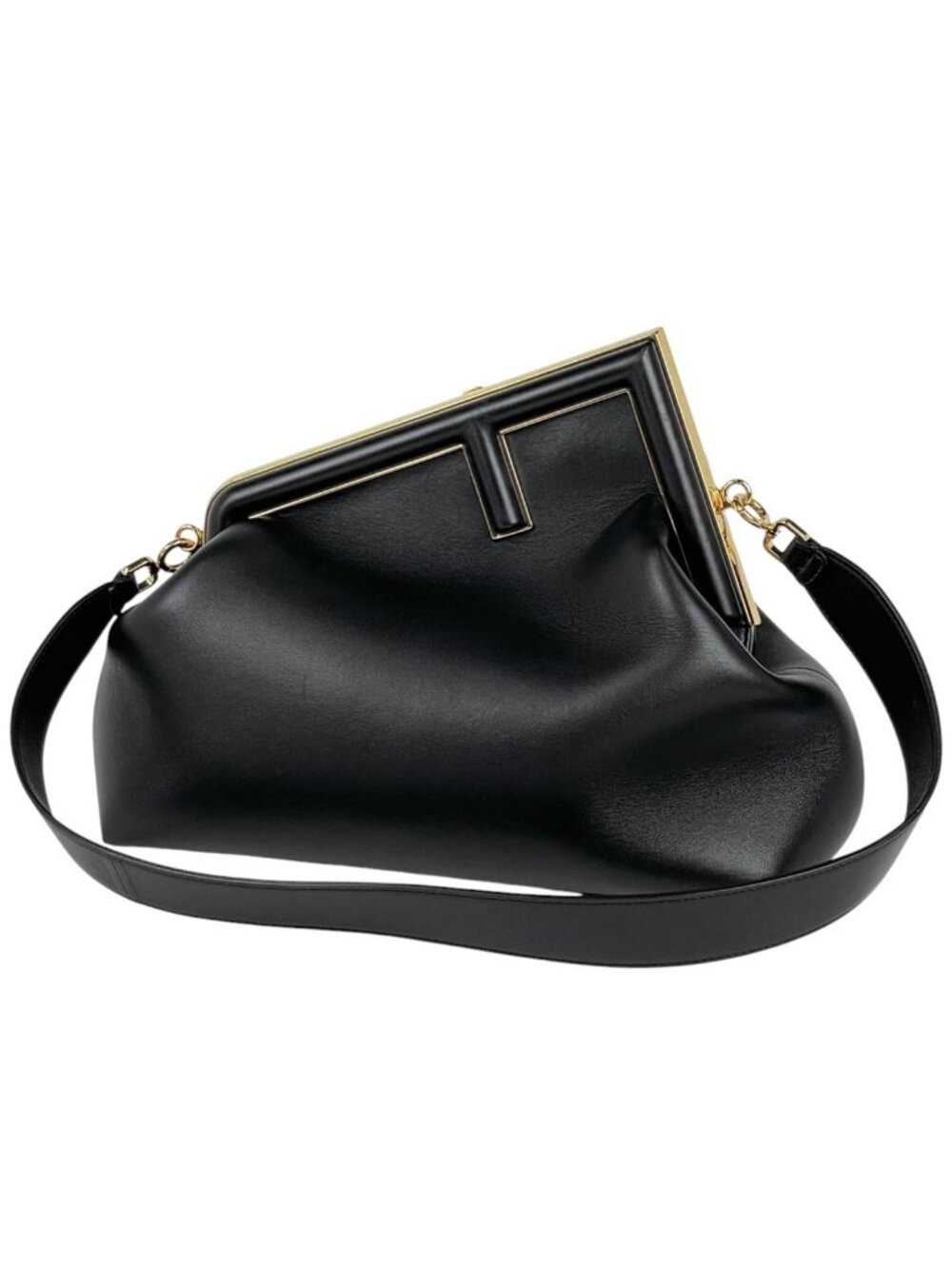 Fendi Shoulder Bag First Medium Leather Black
